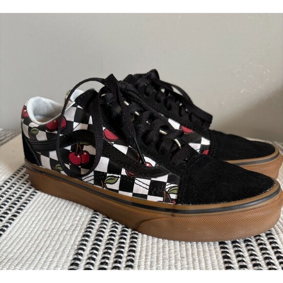 Vans 6 Cherry Checkered Sneaker Skater Shoes Men's Size 4.5 slip on - Picture 5 of 12